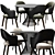 Sleek Baxter Dining Chair Set 3D model small image 1