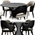 Sleek Baxter Dining Chair Set 3D model small image 2