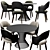 Sleek Baxter Dining Chair Set 3D model small image 3