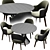 Sleek Baxter Dining Chair Set 3D model small image 4