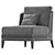 Sleek Aster Arthur Armchair 3D model small image 4