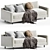 Elegant Hunter No Welt Sofa 3D model small image 1