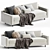 Polished Stainless Steel Hunter Sofa 3D model small image 1