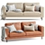 Stylish MOOS Studio 3-Seater Sofa 3D model small image 1