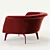 Modern Lovy Low Armchair Design 3D model small image 2