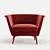 Modern Lovy Low Armchair Design 3D model small image 3