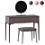 Modern Velvet Makeup Vanity Set 3D model small image 2