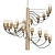 Italian Design Brass Chandelier Spiral 3D model small image 1