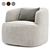 Plush Swivel Armchair with Boucle 3D model small image 1