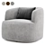 Plush Swivel Armchair with Boucle 3D model small image 3