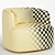 Plush Swivel Armchair with Boucle 3D model small image 5