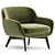 Modern Fabric Armchair Design 3D model small image 1