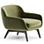 Modern Fabric Armchair Design 3D model small image 2