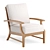 Teak Croquet Lounge Chair 3D model small image 2