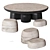 Travertine Wood Coffee Table Hommés 3D model small image 1