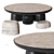 Travertine Wood Coffee Table Hommés 3D model small image 2