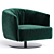 Modern Swivel Armchair By NICOLINE 3D model small image 1