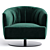 Modern Swivel Armchair By NICOLINE 3D model small image 2