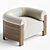 Eldon Walnut Boucle Armchair Chic 3D model small image 2