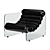 Sleek Italian Leather Lounge Chair 3D model small image 1