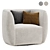 Modern Swivel Lounge Chair in 2 Colors 3D model small image 1