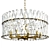 Elegant Crystal Gold Chandelier 3D model small image 1