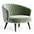 Modern Upholstered Armchair Metis 3D model small image 1