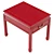 Chinoiserie Red Lacquered End Table 3D model small image 5