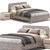 Velvet Beige Bed Lightsy 140 3D model small image 1