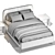 Velvet Beige Bed Lightsy 140 3D model small image 3