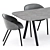 Modern Dining Set: Folium Chairs & Kodo Table 3D model small image 2