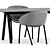 Modern Dining Set: Folium Chairs & Kodo Table 3D model small image 3