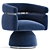 Luxurious Velvet Swivel Chair 3D model small image 1