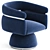 Luxurious Velvet Swivel Chair 3D model small image 2