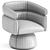 Luxurious Velvet Swivel Chair 3D model small image 3