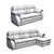  Howard American Style Sofa Set 3D model small image 3