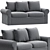 Harlanda Sleeper Sofa, Elegant Gray 3D model small image 1