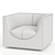 Modern Comfort Cube Armchair 3D model small image 5