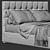 Luxury Box-Tufted Bed Frame 3D model small image 4