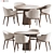 Modern Dining Set with Elegant Upholstered Chair 3D model small image 1