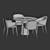 Modern Dining Set with Elegant Upholstered Chair 3D model small image 4