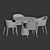 Modern Dining Set with Elegant Upholstered Chair 3D model small image 5