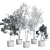 Gray Concrete Vase Plant Collection 3D model small image 4