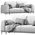 Luxury Laronso Sofa in Velvet 3D model small image 3