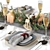 Festive Holiday Table Setting 3D model small image 2