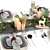 Festive Holiday Table Setting 3D model small image 6
