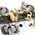 Festive Holiday Table Setting 3D model small image 13