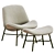 Modern Armchair and Footstool Set 3D model small image 4