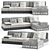 Modern Gray Maili Sectional Sofa 3D model small image 1