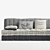 Modern Gray Maili Sectional Sofa 3D model small image 6
